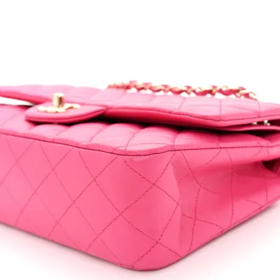 Grade Chanel Double Flap Medium Fuchsia Bag