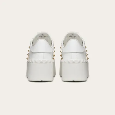 VALENTINO Women's calfskin and metallic platform sneakers