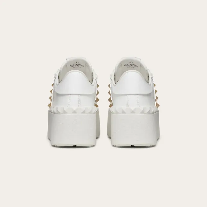 VALENTINO Women's calfskin and metallic platform sneakers