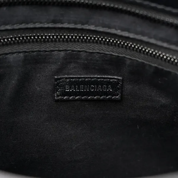 Balenciaga S City Classic Black Crocodile Embossed Matte Supple Lambskin Leather Incognito Hardware - Image 2