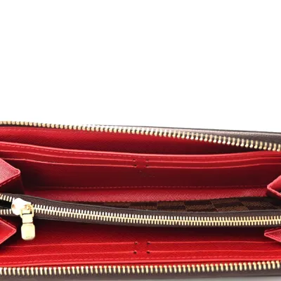 Louis Vuitton Clemence Wallet PM Damier Ebene Canvas Cherry Interior Gold Hardware