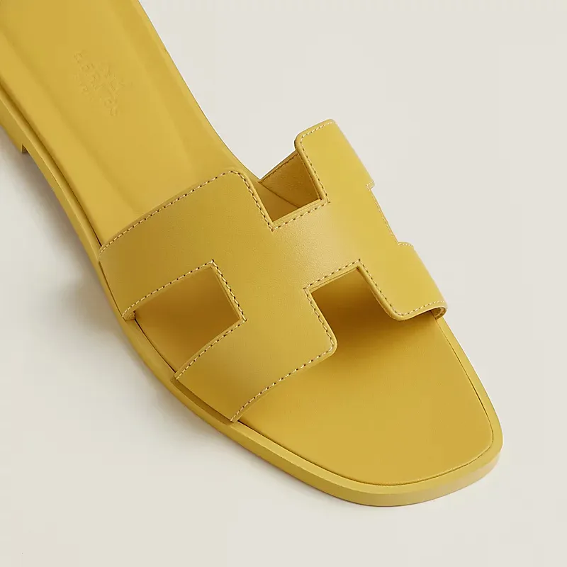 HERMES Oran yellow Slippers