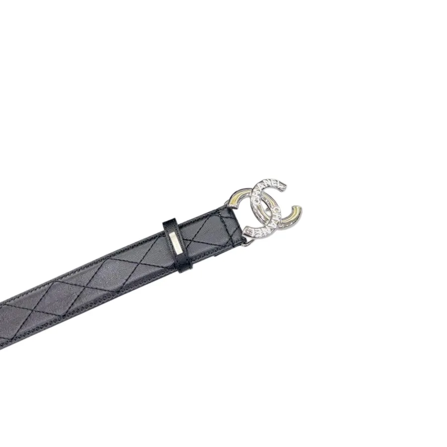 Chanel Women's CC Belt In Black/White/Beige/Red Lambskin With Gold/Silver Hardware 30mm