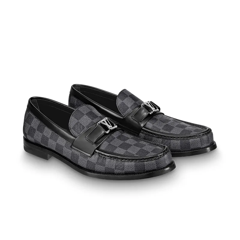 Louis Vuitton men's Grey leather shoes Loafers