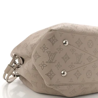 Louis Vuitton Bella Tote MM Galet Mahina Leather Silver Hardware