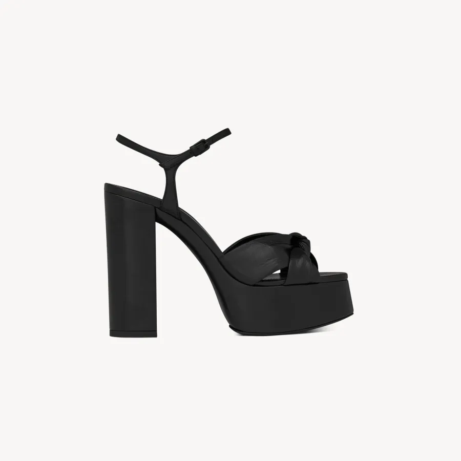 Yves Saint Laurent black white Sleek leather sandals with high heels