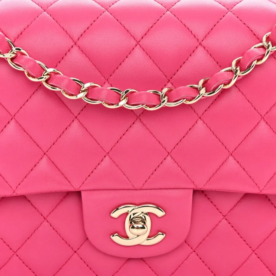 Grade Chanel Double Flap Medium Fuchsia Bag