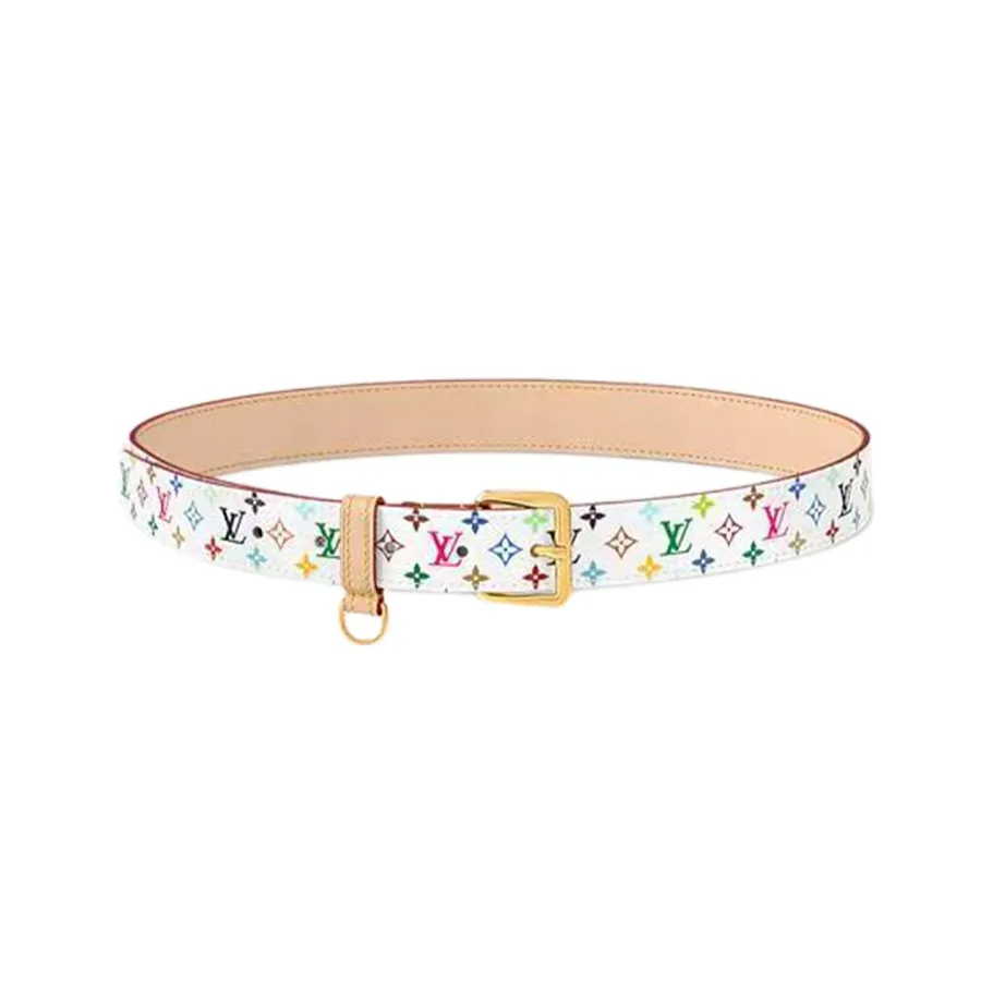 Louis Vuitton Women's LV x TM D-Ring Belt In Black/White Monogram Canvas With Silver/Gold Hardware 30mm