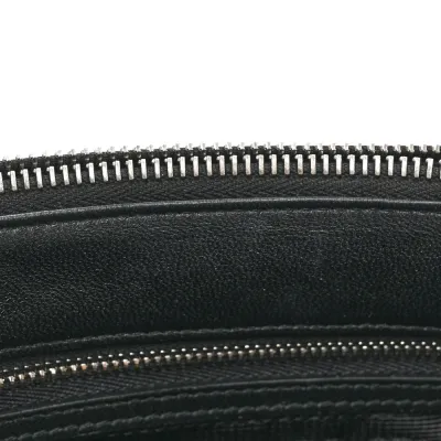 Prada Mini Galleria Double Zip Tote Black Metal Satin & Crystal Silver Hardware