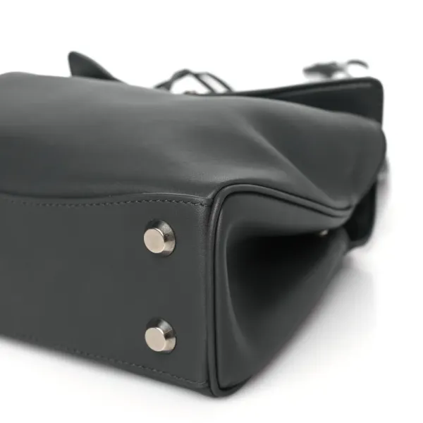 Balenciaga Mini Rodeo Top Handle Handbag Grey Natural Smooth Calfskin Leather Silver Hardware - Image 4