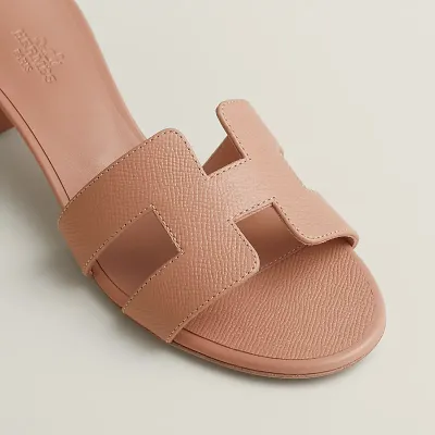 HERMES Oasis Slippers High-heeled slippers Pink High Heels Sandal