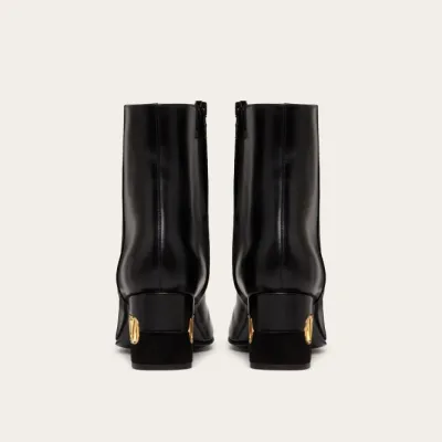 VALENTINO Calf leather ankle boots (heel 6 cm high)