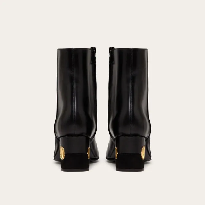 VALENTINO Calf leather ankle boots (heel 6 cm high)