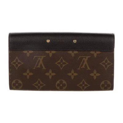 Louis Vuitton Medium Pallas Wallet Monogram Coated Canvas Brass Hardware