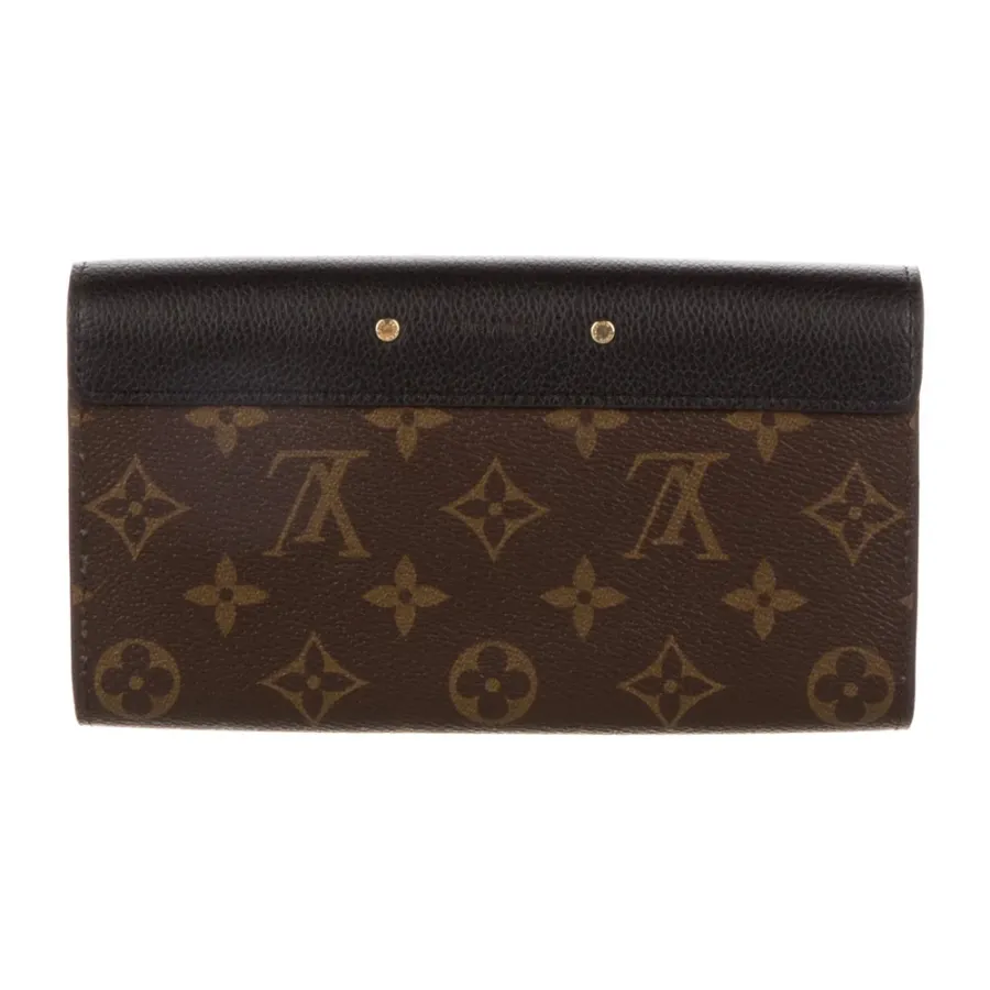 Louis Vuitton Medium Pallas Wallet Monogram Coated Canvas Brass Hardware