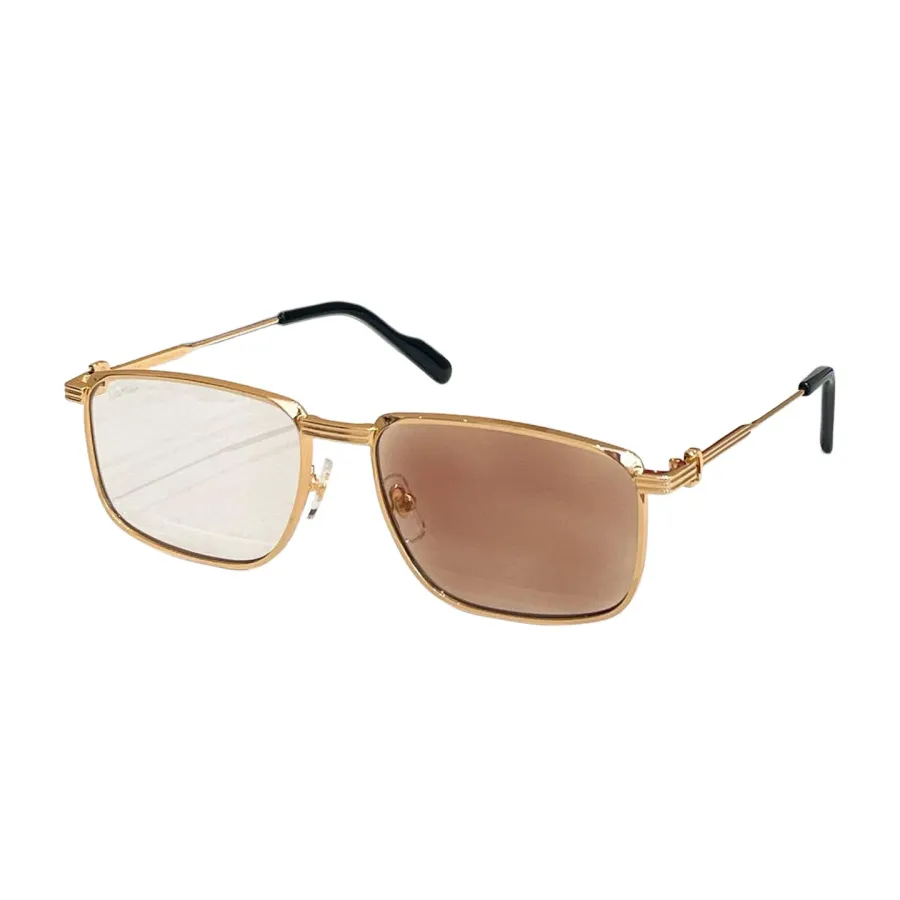Cartier square frame glasses tawny/black/green/blue/grey/brown gold/indigo gold color Size 58口18-137