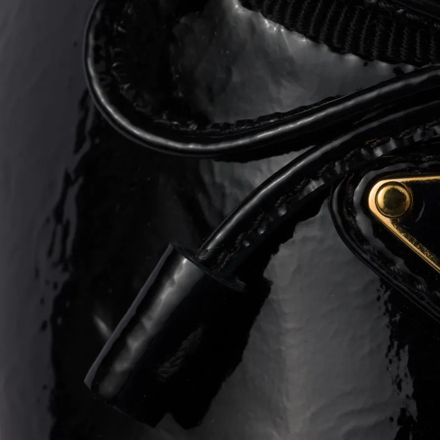 PRADA Patent paint leather Flat Shoes Black Ballet Shoes