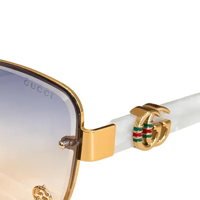 Gucci square frame glasses white/black gold/black brown/eggplant black/leopard/pink color Size 62口14-145