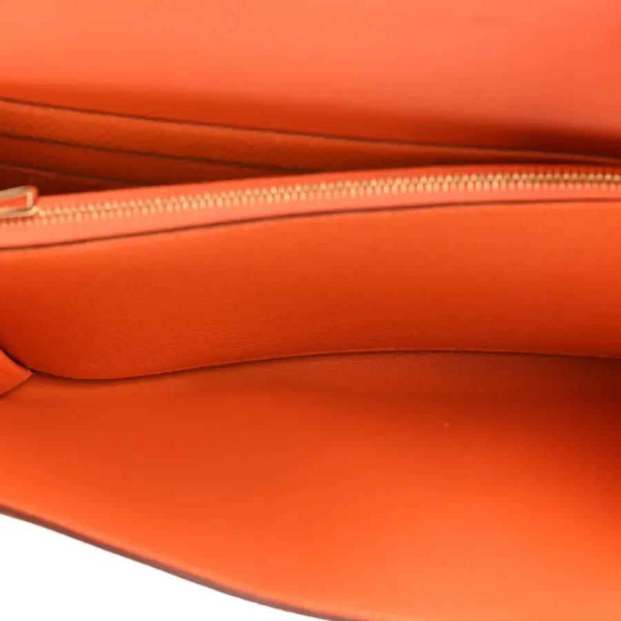 Hermès Constance Long Wallet To Go Orange Epsom Leather Gold Hardware