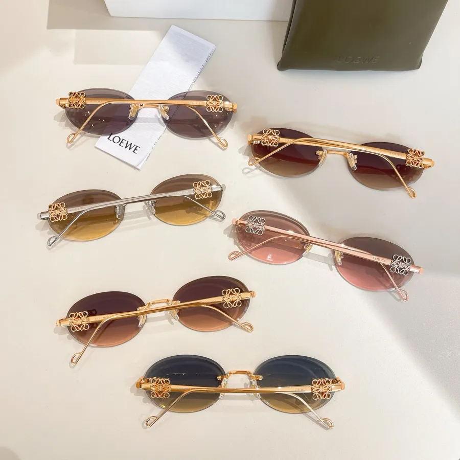 Loewe Oval glasses blue orange/rose gold/brown/tawny/purple color Size 51口21-140