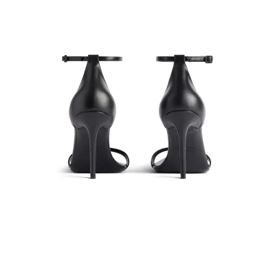 BALENCIAGA HONEY Black pointy 90mm sandals with thin heels