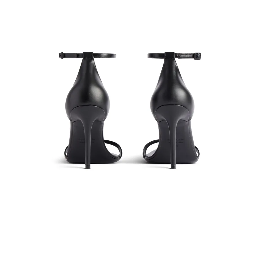 BALENCIAGA HONEY Black pointy 90mm sandals with thin heels
