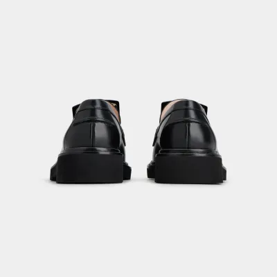 Roger Vivier Viv' Rangers Loafers In Black Leather With Lacquered Metal Buckle (Heel Height 2.5cm)