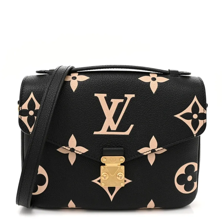 Louis Vuitton Pochette Metis PM Black/Beige Giant Monogram Empreinte Leather Brass Hardware