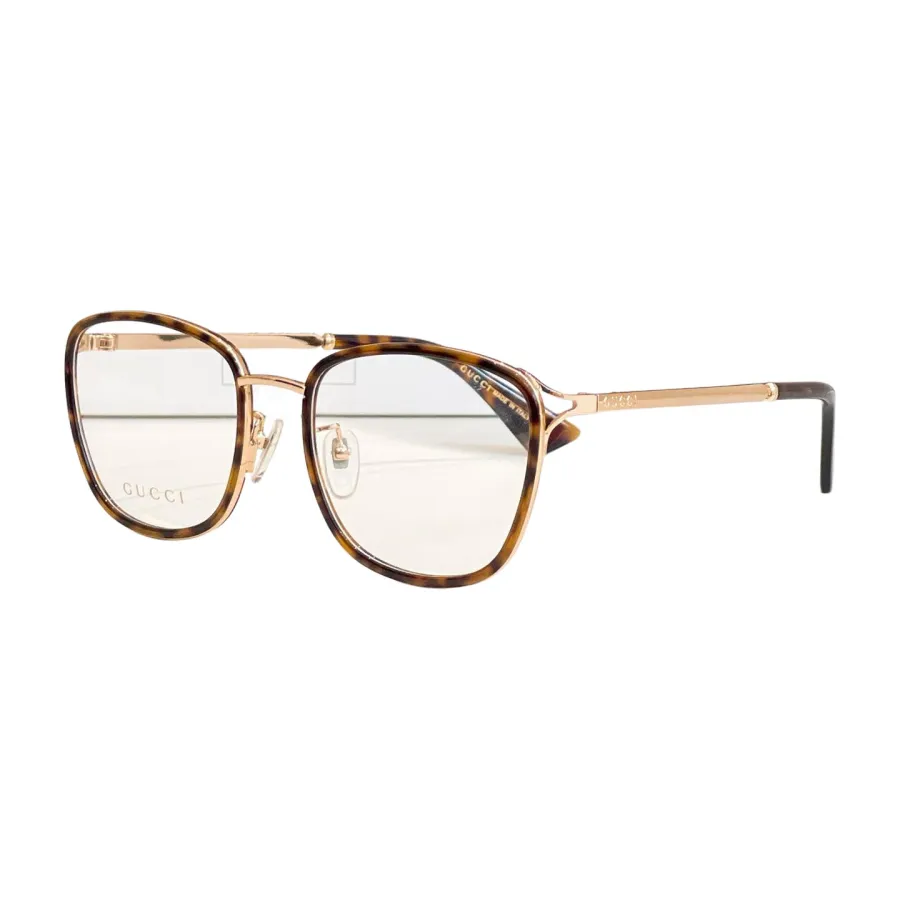 Gucci square frame glasses black gold/red/leopard/rose gold/camouflage/leopard rose gold color transparent lens Size 53口18-145