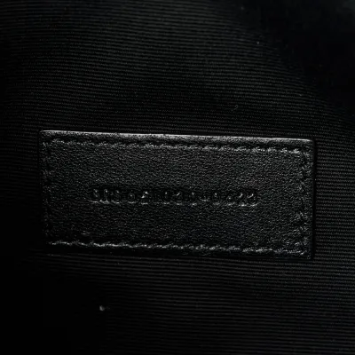 Saint Laurent Medium Clutch Black Triquilt Monogram Grain De Poudre Textured Mixed Matelasse Leather Gold Hardware