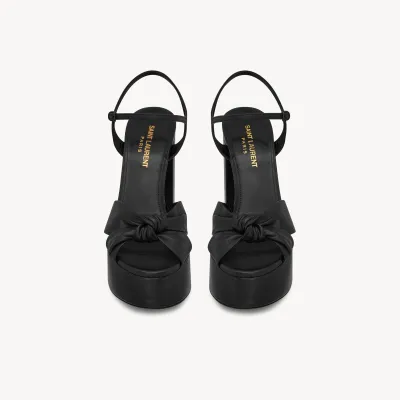 Yves Saint Laurent black white Sleek leather sandals with high heels