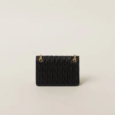 Miu Miu Quilted Lambskin Leather Black Crossbody Bags