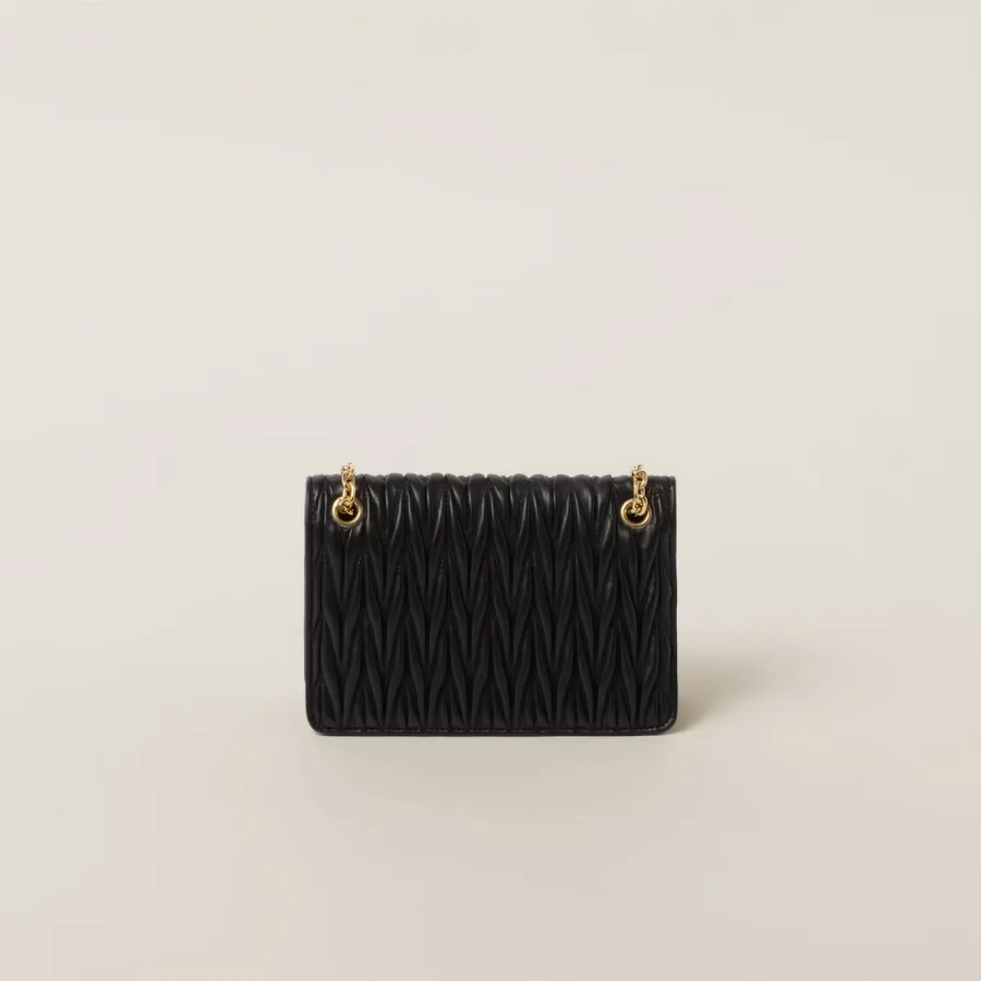 Miu Miu Quilted Lambskin Leather Black Crossbody Bags