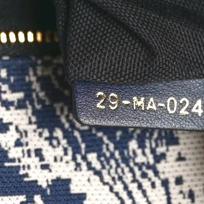 Dior Medium Montaigne 30 Toile De Jouy Flap Bag Blue Reverse Canvas Gold Hardware