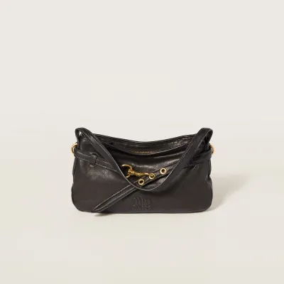 Miu Miu Aventure Nappa Quilted Lambskin Leather Black Shoulder Bags