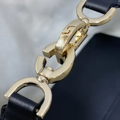 Dior Medium Dior Toujours Bag In White And Black Macrocannage Calfskin With Light Gold Hardware