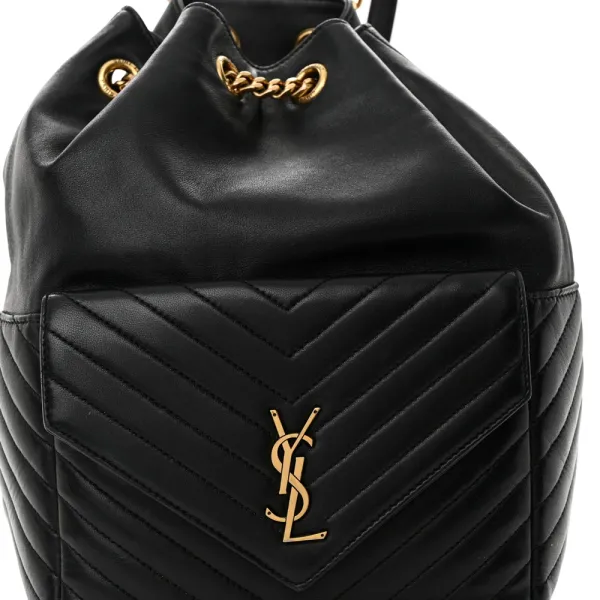 Saint Laurent Medium Joe Backpack Black Monogram Lambskin Matelasse Leather Gold Hardware - Image 8