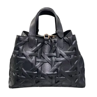 Dior Medium Dior Toujours Bag In Black Graphic Cannage Calfskin With Gold Hardware