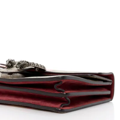 Gucci Small Blooms Dionysus Shoulder Bag Beige Multicolor / Dry Rose GG Supreme Monogram Canvas Aged Silver Hardware