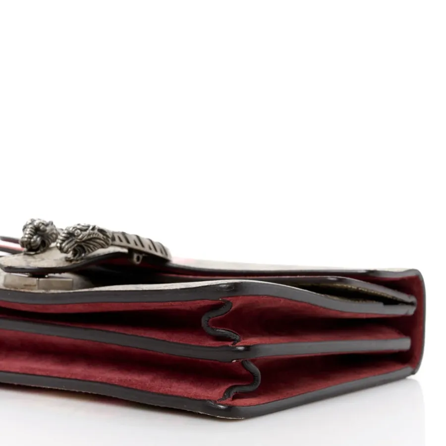 Gucci Small Blooms Dionysus Shoulder Bag Beige Multicolor / Dry Rose GG Supreme Monogram Canvas Aged Silver Hardware