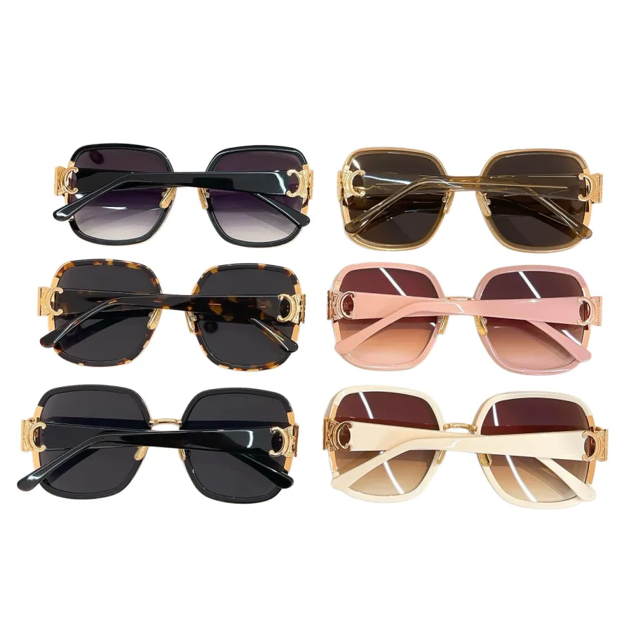 Celine square frame glasses eggplant/leopard/tawny/pink/black gold/ivory color Size 57口17-142