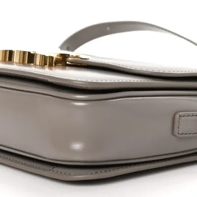 Celine Small Teen Triomphe Bag Pebble Shiny Calfskin Leather Gold Hardware