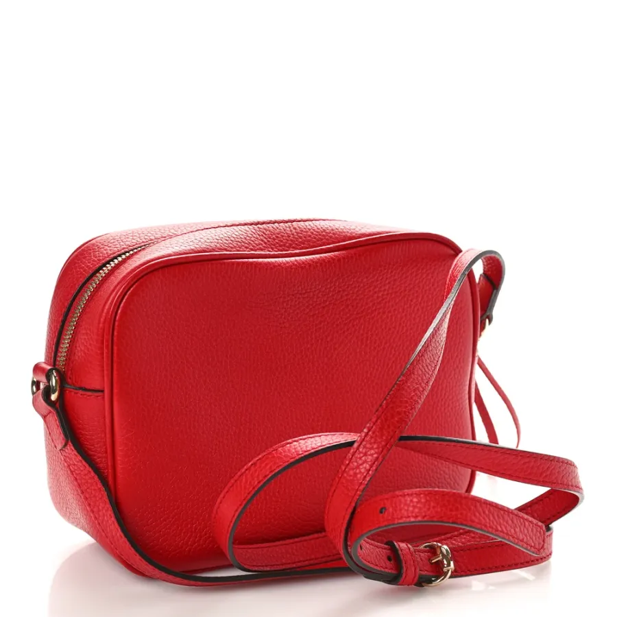 Gucci Small Soho Disco Bag Tabasco Red Pebbled Calfskin Leather