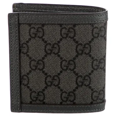 Gucci Small Bifold Wallet Grey GG Supreme Canvas Silver Hardware