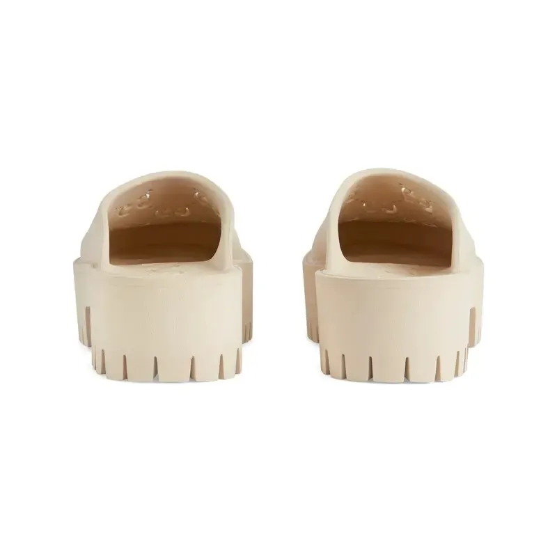 Gucci white Ladies' hollowed out G platform slippers