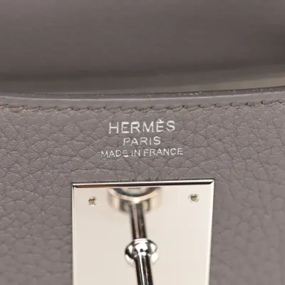 Hermès Kelly Retourne 28 Etain Togo Leather Palladium Hardware