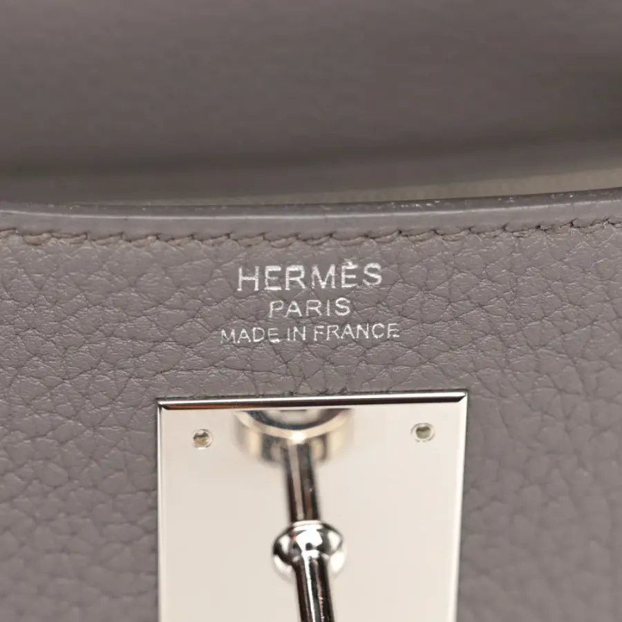Hermès Kelly Retourne 28 Etain Togo Leather Palladium Hardware