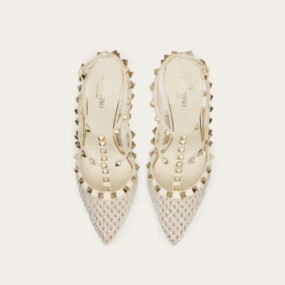 VALENTINO Wraparound ankle strap rivet heels (10 cm high heel)
