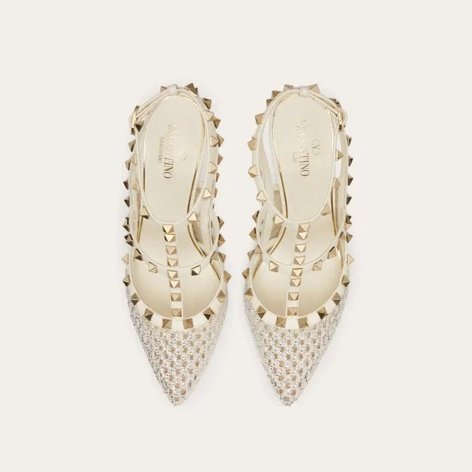 VALENTINO Wraparound ankle strap rivet heels (10 cm high heel)