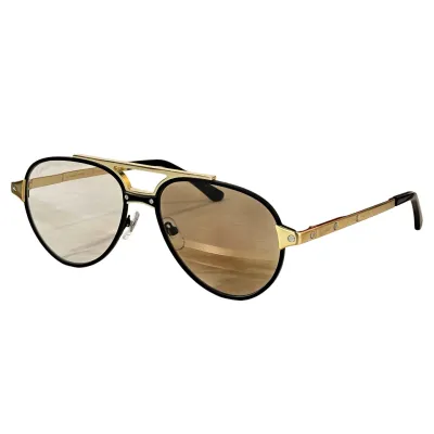 Cartier Pilot glasses black gold/tawny/grey silver/brown/black/brown black gold/grey black gold color Size 59口17-145